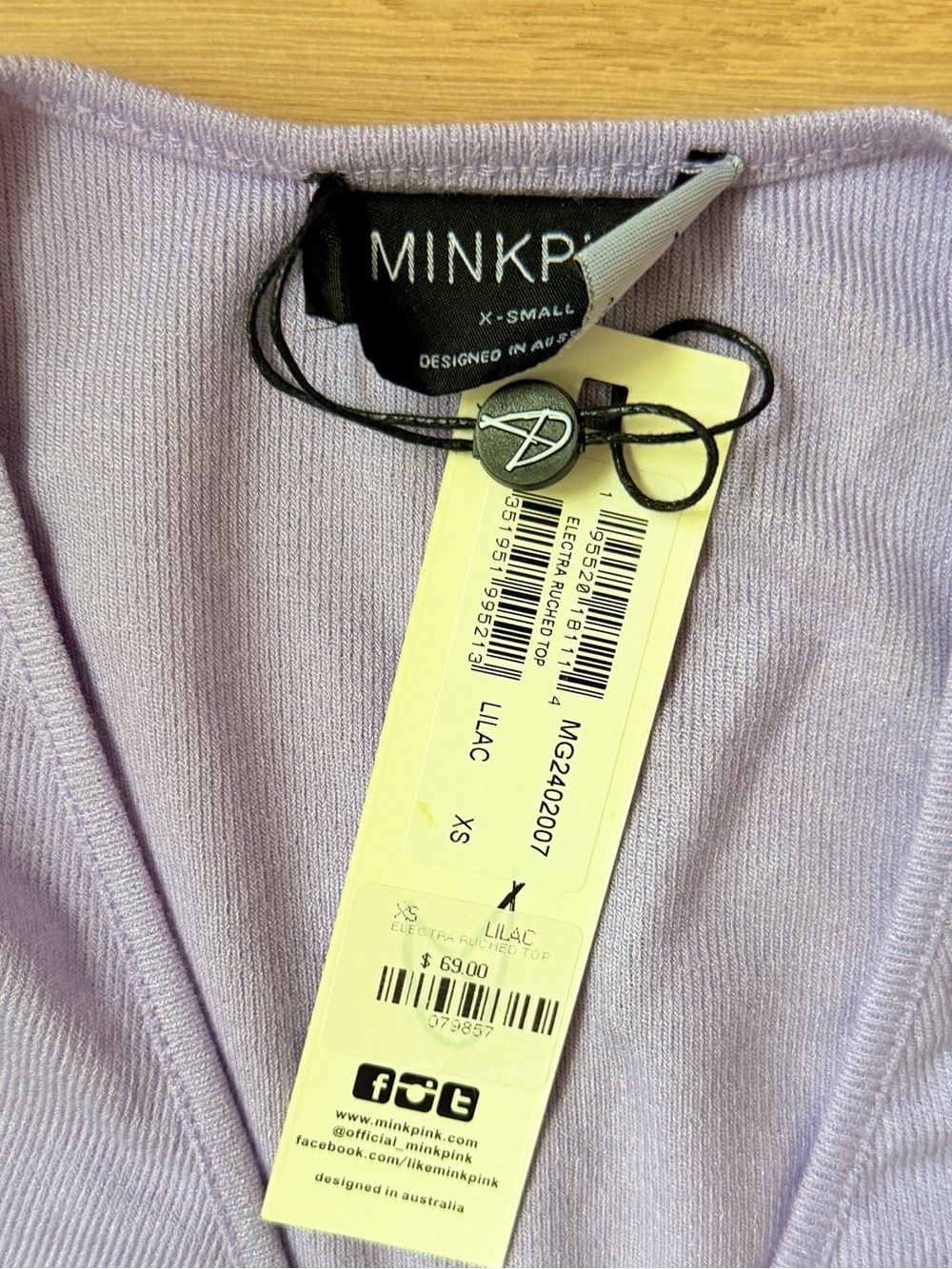 Mink Pink Lavender Twist-Front Tank Top - XS - Picture 2 of 4